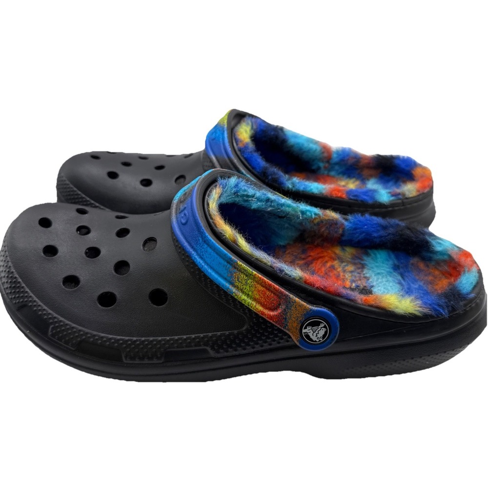 Crocs Classic Lined Sprayed Dye‎ Clog Unisex Men 10 Women 12 Black 208045 - Picture 4 of 6